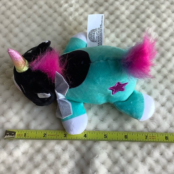 Basic Fun Cutetitos Unicornitos Plush Unicorn Teal Black Stuffed Animal No Wrap - Picture 11 of 11